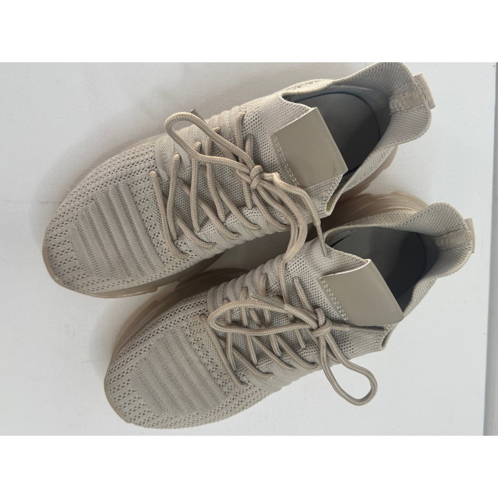 Cushionaire Apolo-T Knit Sneakers Taupe Beige Womens Walking Shoes Size 7.5